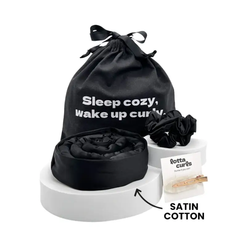 Set Arricciacapelli Satin Cotton, Nero