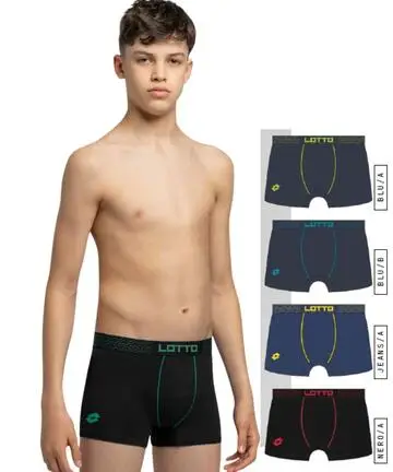 Boxer da ragazzo in cotone elasticizzato Lotto LB4286