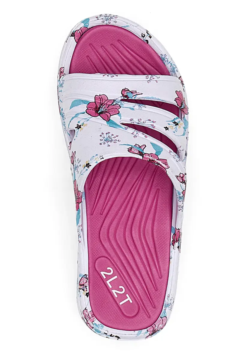 Ciabatte in Gomma 2T2L 472 Bianche e Rosa [FUXIA] miniatura 5