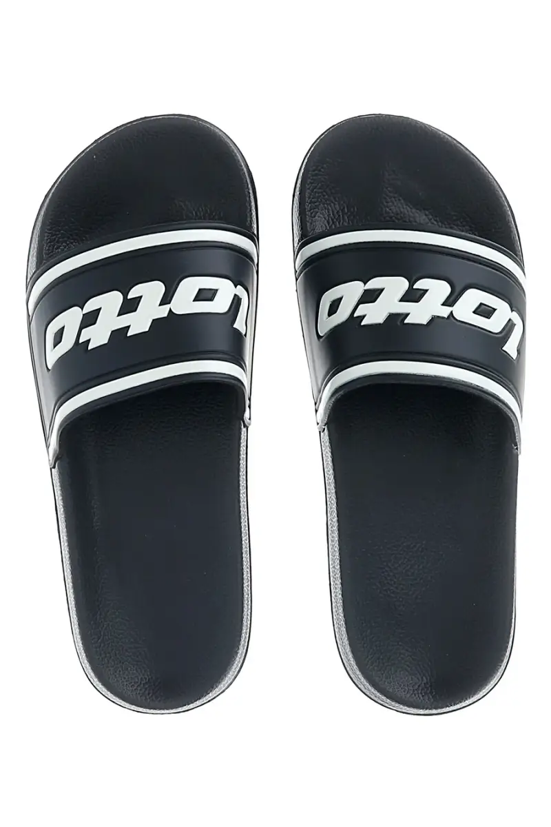 Ciabatte nere con logo Lotto MIDWAY IV SLIDE [NERO] miniatura 3