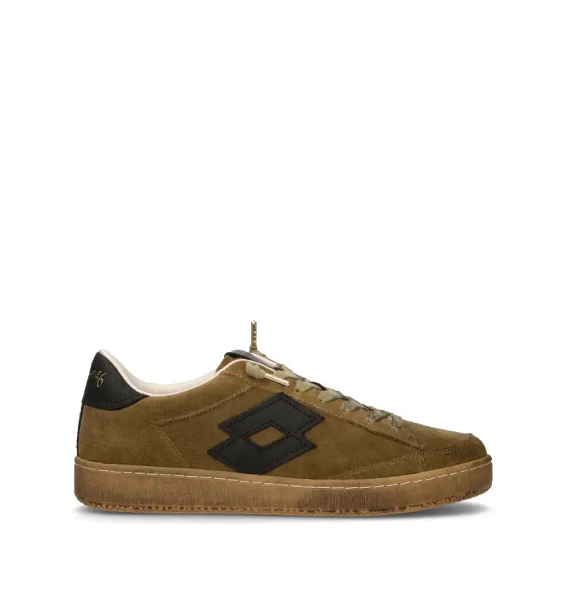 Sneaker uomo oliva in suede Vario