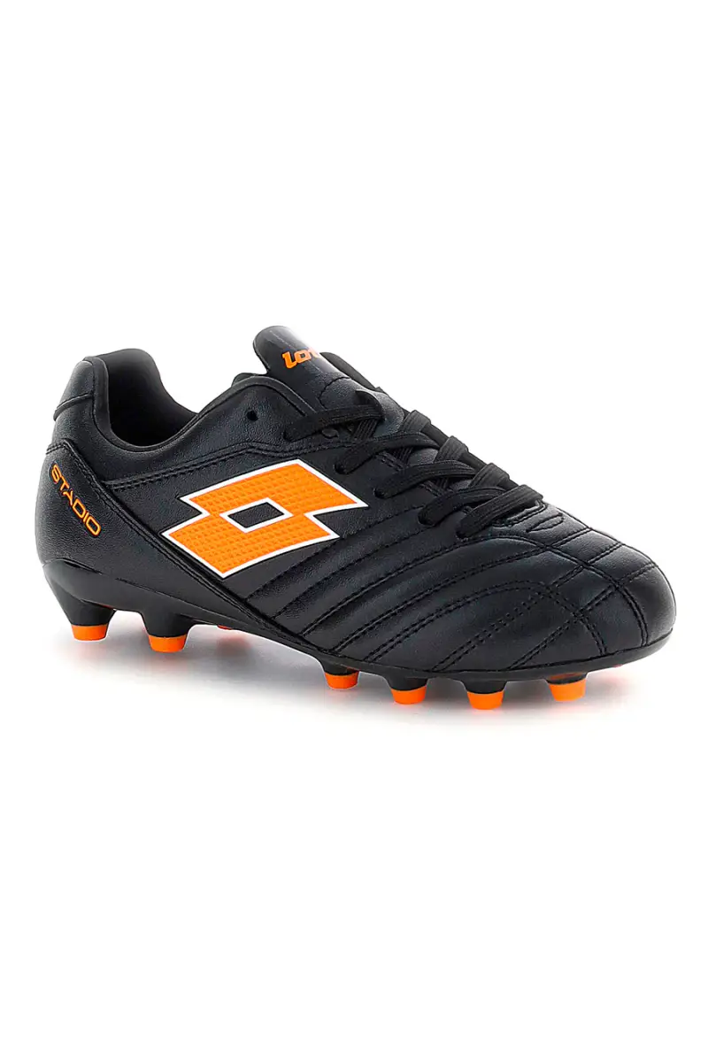 Scarpe calcio nere con tacchetti arancioni Lotto STADIO 705 FG JR [NERO] miniatura 2