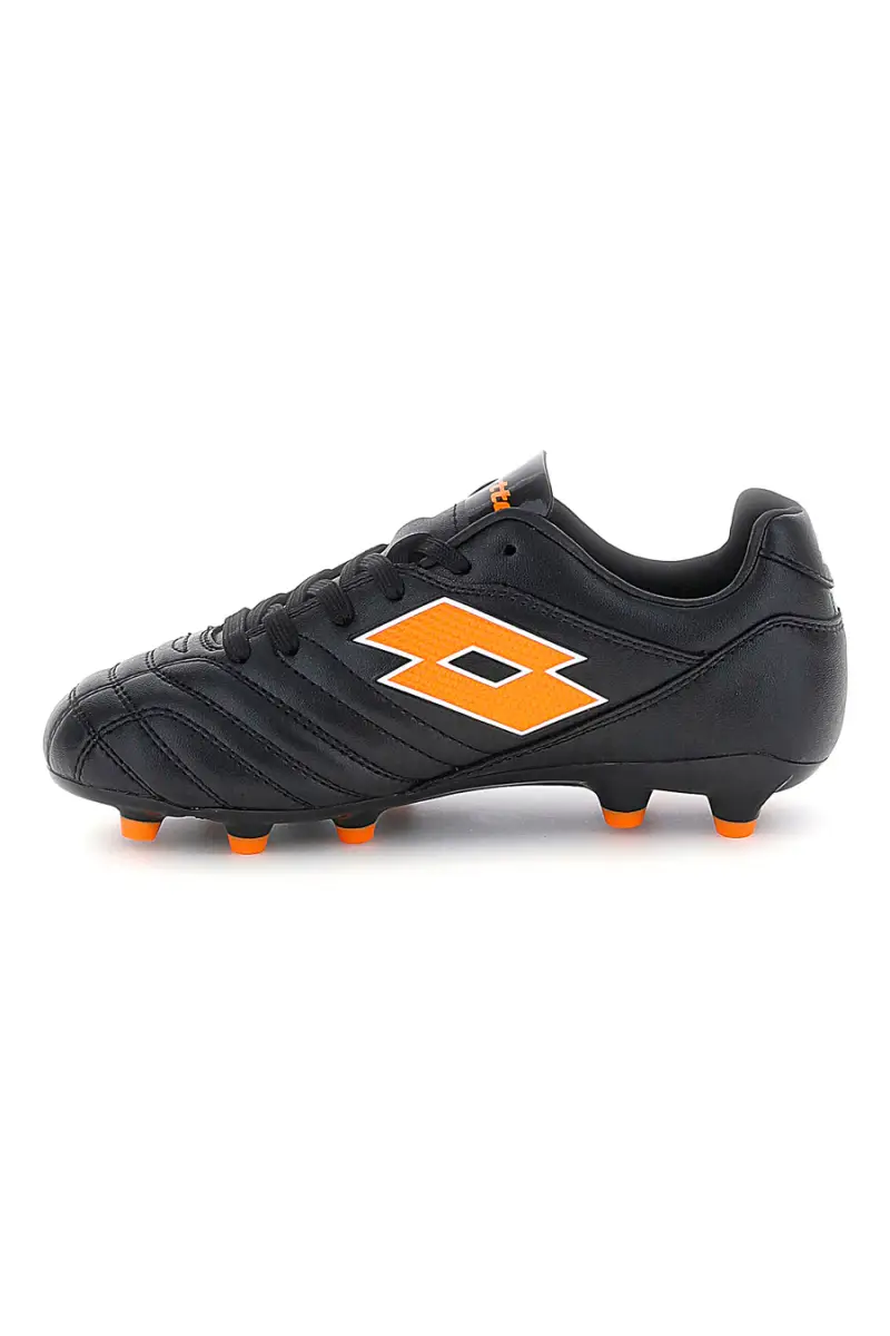 Scarpe calcio nere con tacchetti arancioni Lotto STADIO 705 FG JR [NERO] miniatura 4