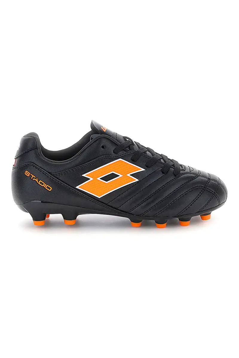 Scarpe calcio nere con tacchetti arancioni Lotto STADIO 705 FG JR [NERO]