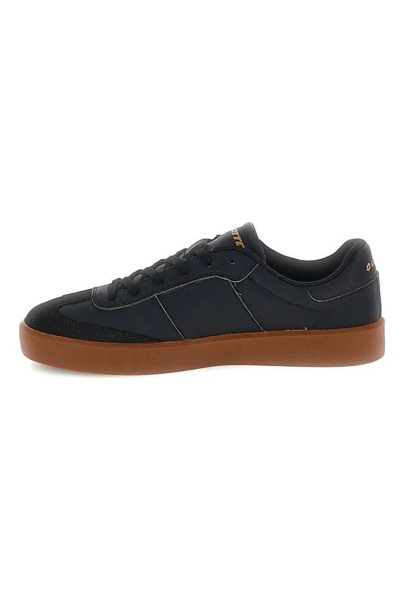 Sneakers nere con suola color cuoio Lotto EQUIPO AMF II LTH [NERO] miniatura 3