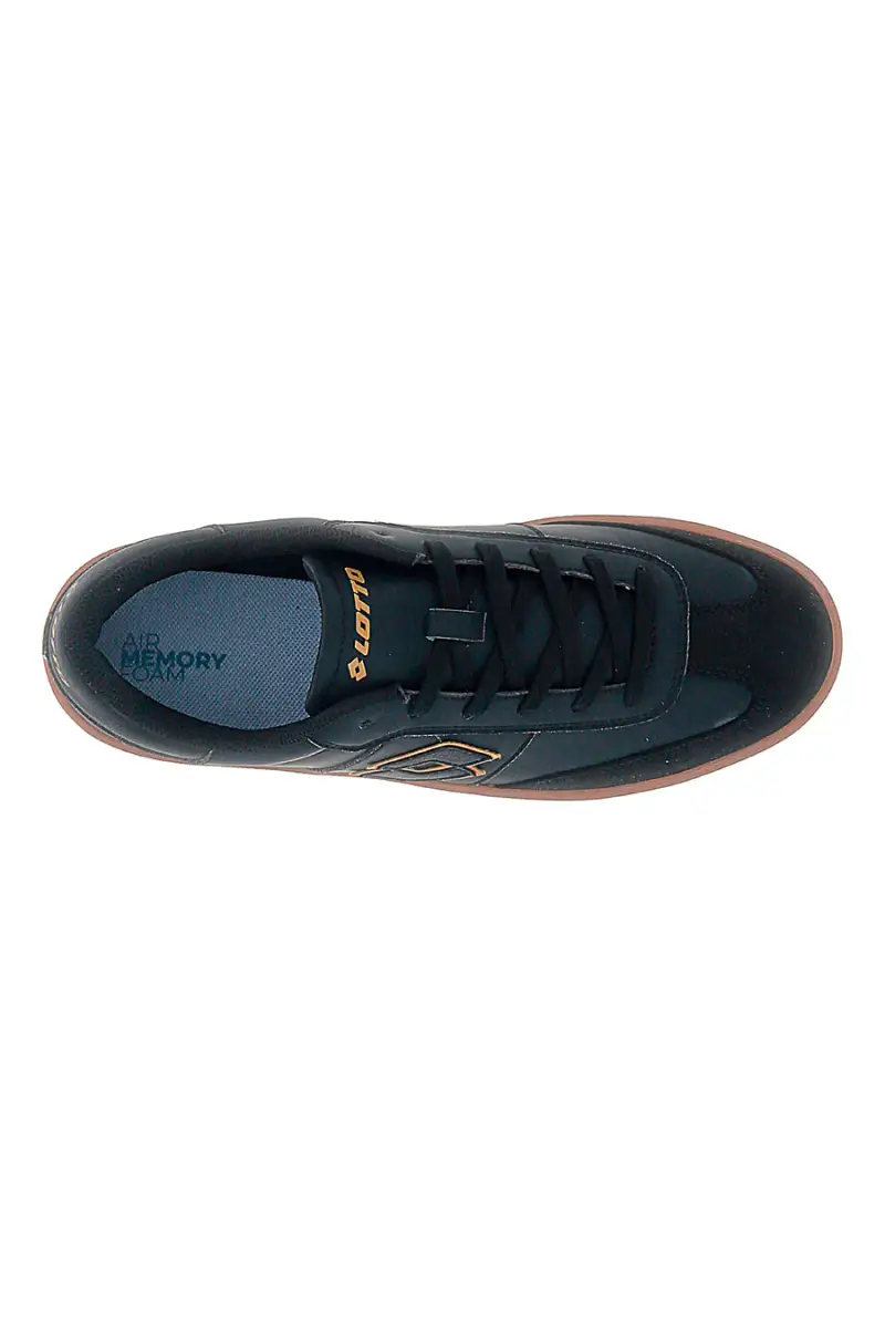 Sneakers nere con suola color cuoio Lotto EQUIPO AMF II LTH [NERO] miniatura 5