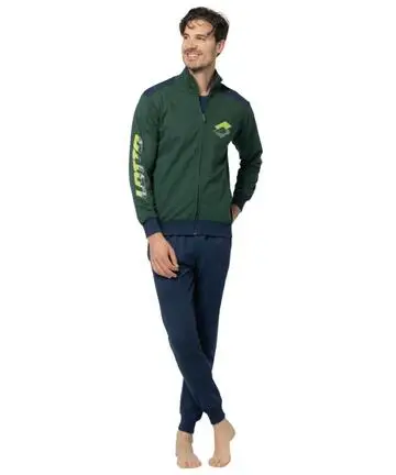 Tuta uomo primaverile in cotone garzato con zip Lotto LA1076