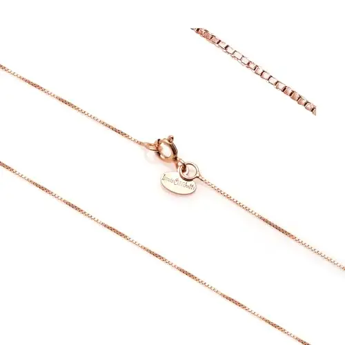 Louis Ciocchetti dal 1887 Catenina Argento Rosa 925 a Maglia Veneziana, Collana Donna Uomo Fine e Resistente, Perfetta