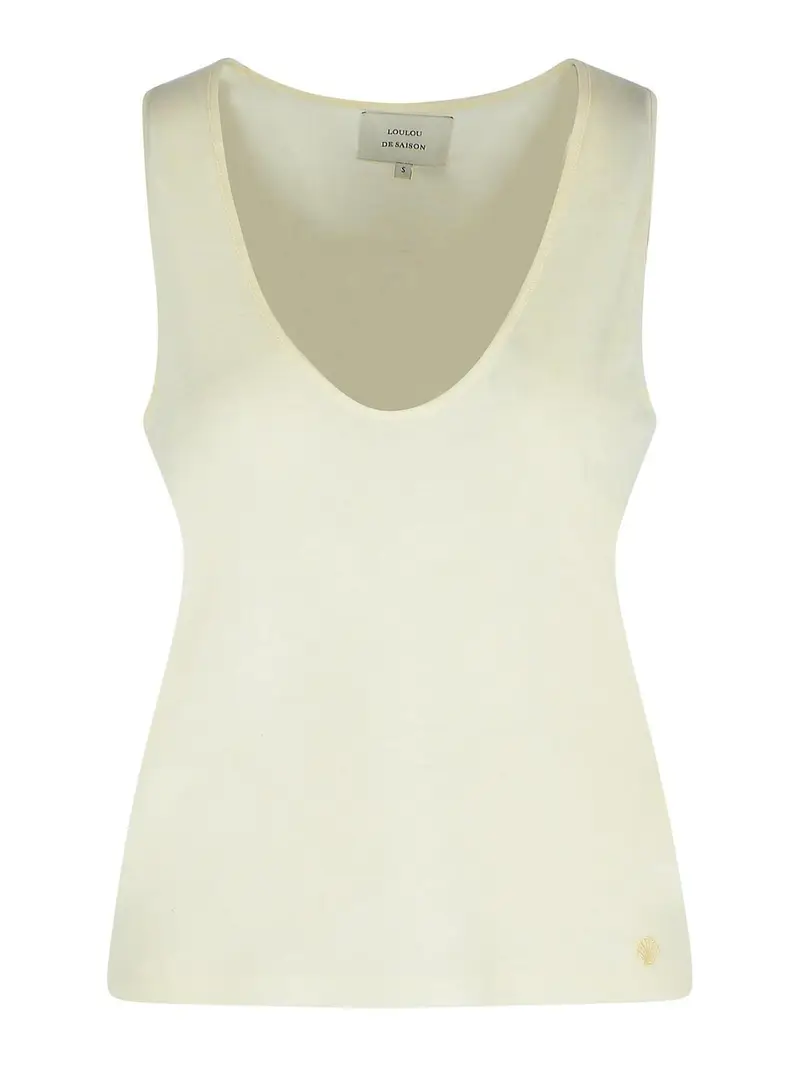 Canotta in misto lana avorio Bianco