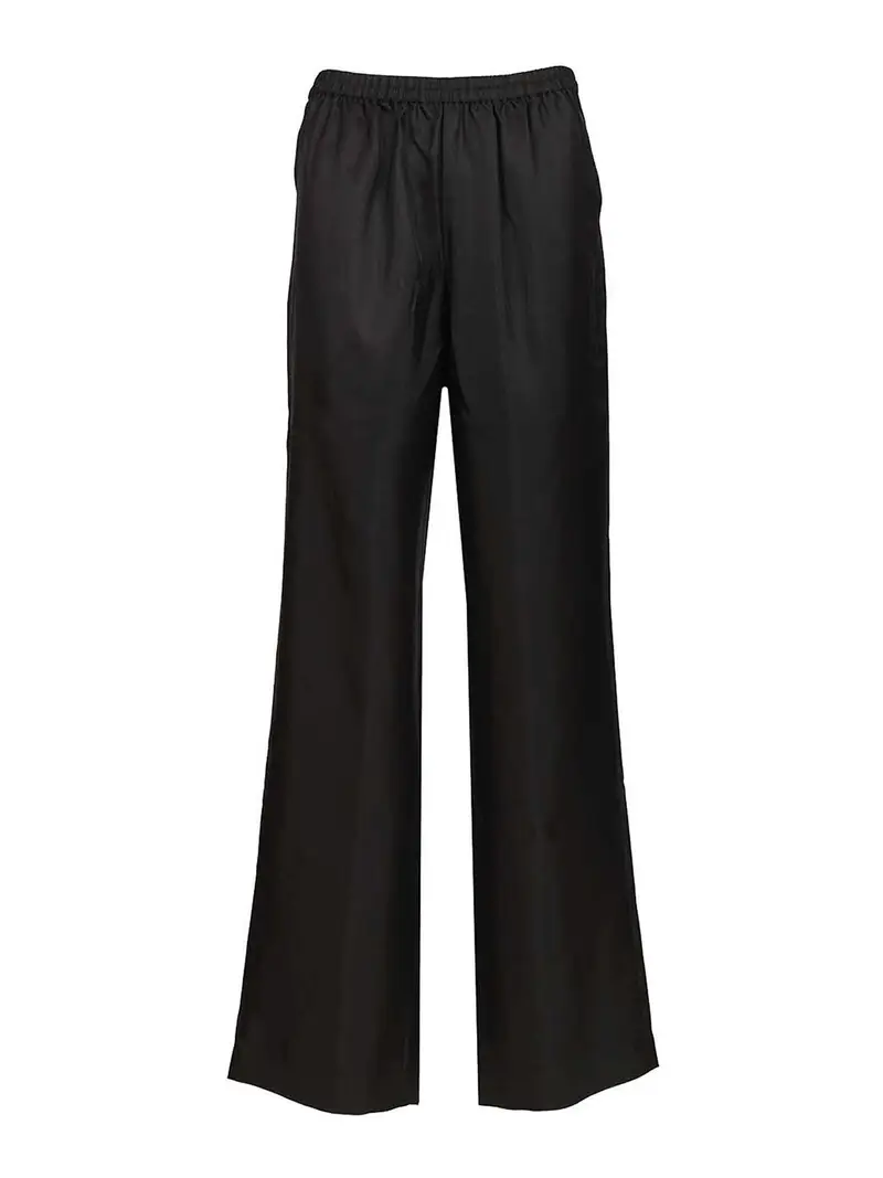Pantaloni in twill di seta Nero