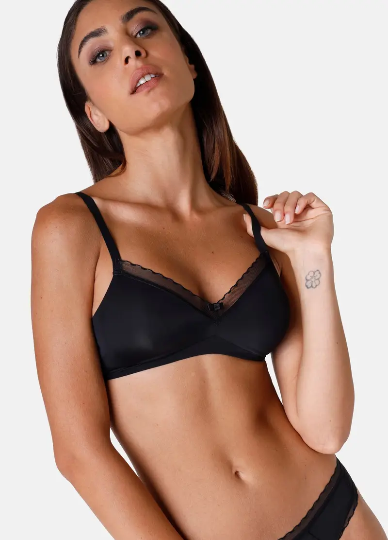 LOVABLE, Lovable Reggiseno Senza Ferretto My Daily Comfort In Microfibra, Donna, Nero, Taglia: 4D miniatura 2