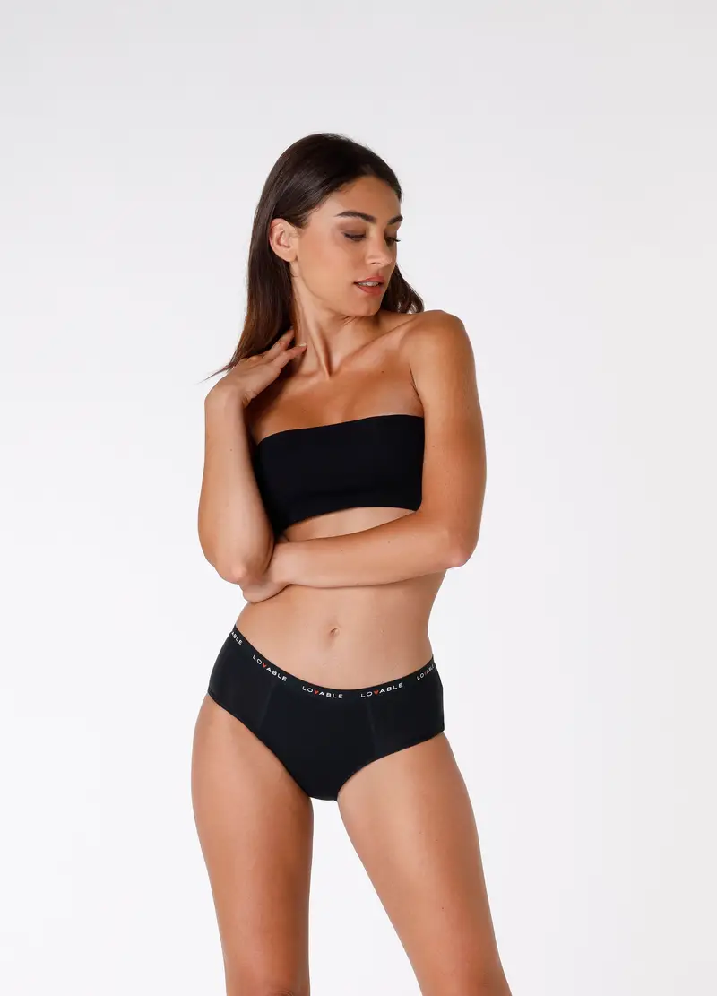Lovable Period Panties Culotte Da Ciclo Flusso Abbondante In Cotone Bio, Unisex, Nero
