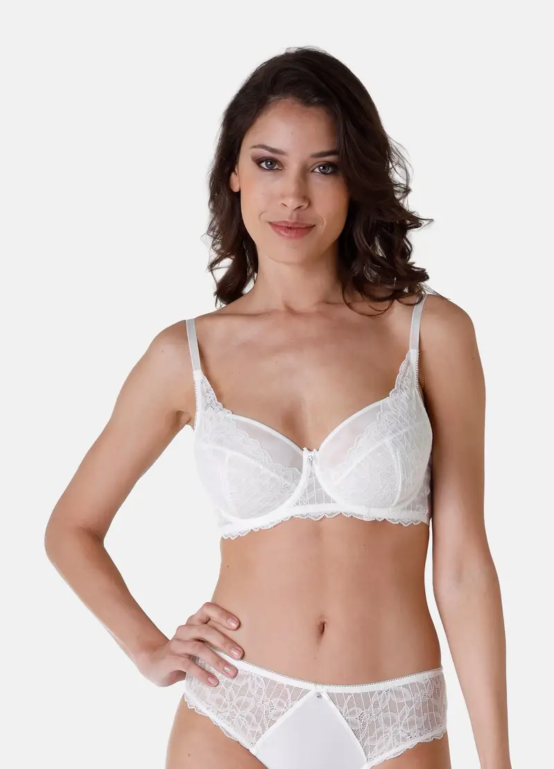 Lovable Reggiseno Con Ferretto Striped Lace, Donna, Bianco