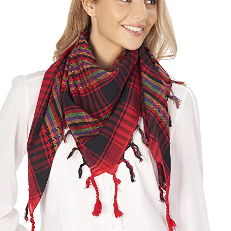 LOVARZI Foulard Kefiah Shemagh Deserto Sciarpe per uomini e donne Multi Colore Rosso uomo e donne sciarpe quadrate miniatura 2