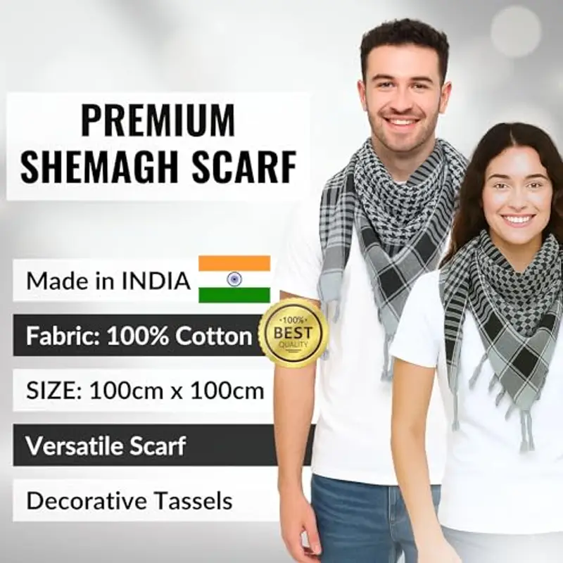 LOVARZI Grigio Kefiah per uomo e donne - Sciarpe shemagh elegante e versatile sia per gli uomini e le donne miniatura 2