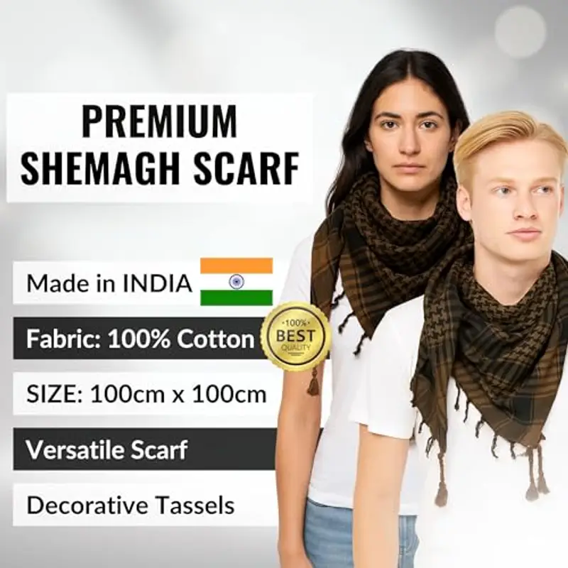LOVARZI Kefiah Militare Foulard Shemagh per uomo e donne Khaki sciarpa tattica - arabo uomo verde miniatura 2