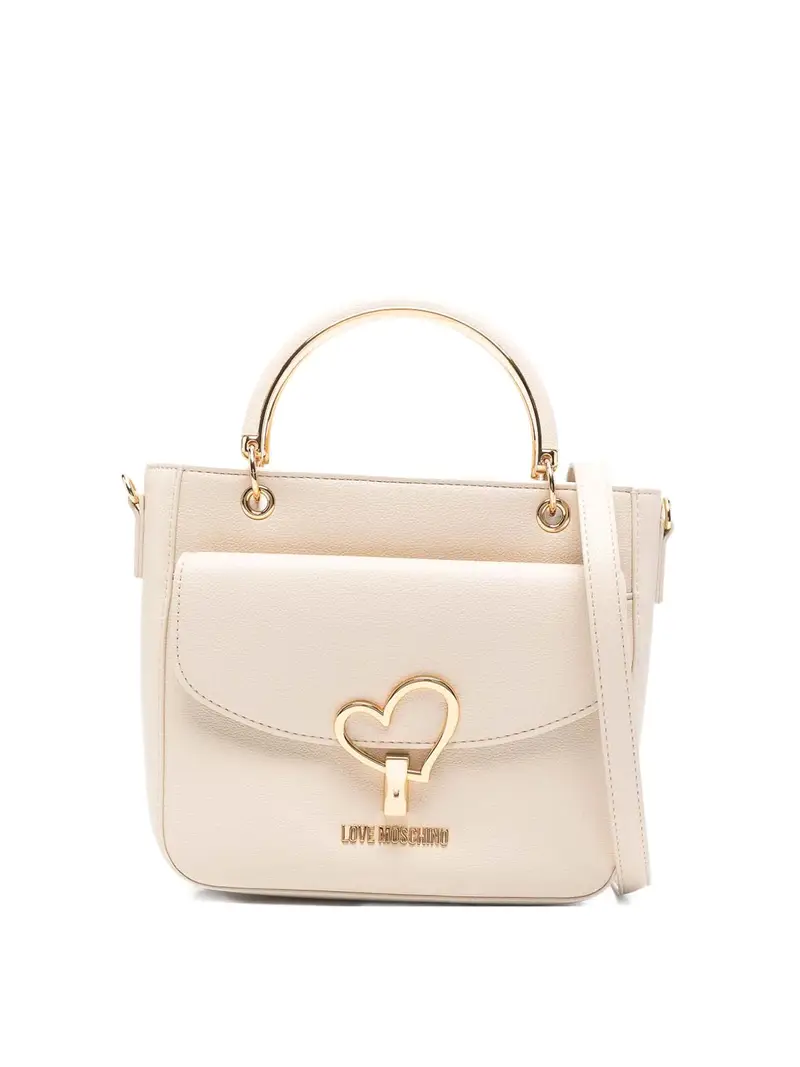 Borsa Tote In Ecopelle Avorio Bianco