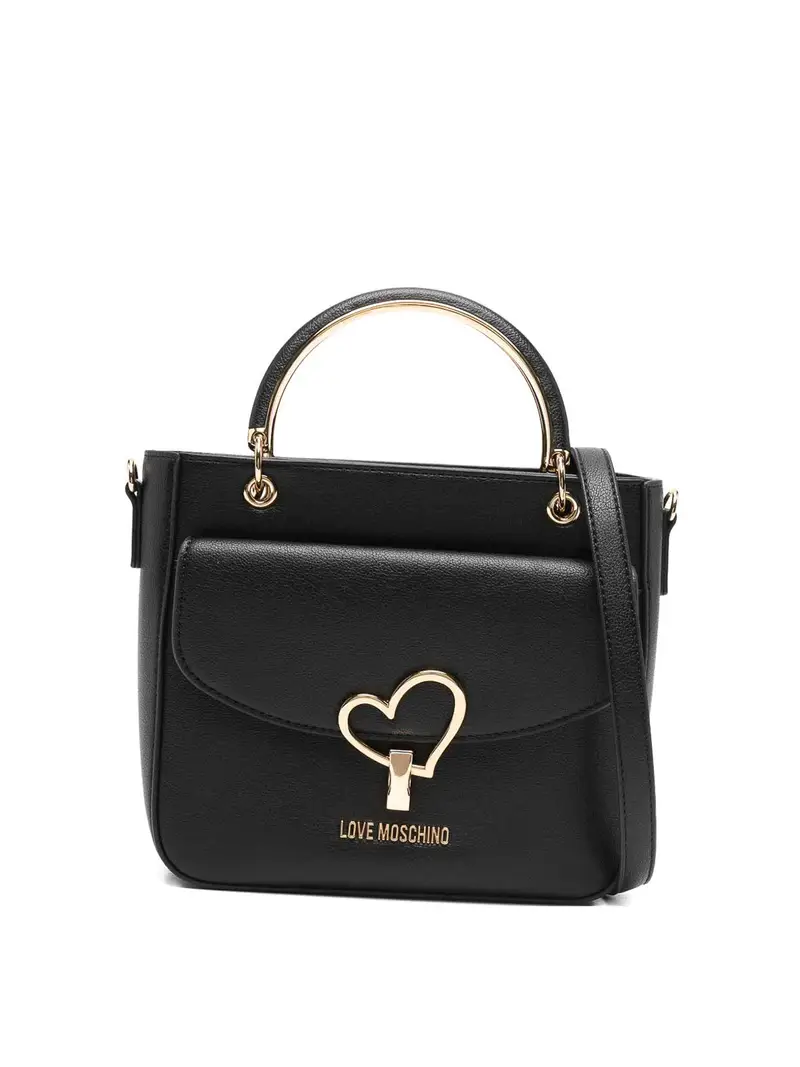 Borsa Tote In Ecopelle Nera Con Tasca Esterna Nero