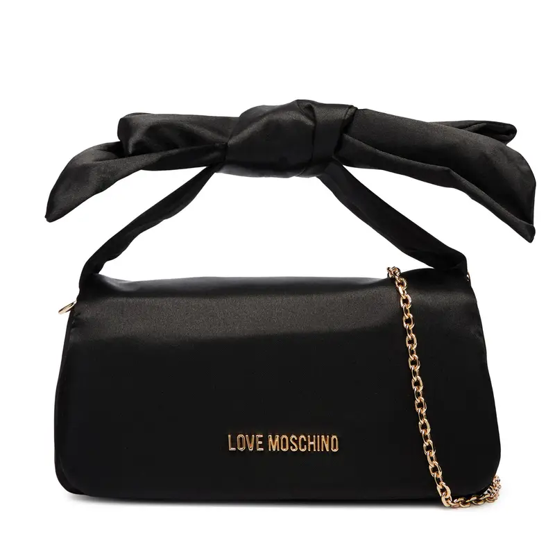 Love Moschino Borsetta Nero con Fiocco e Catena