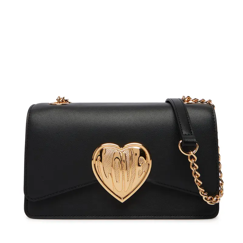 Love Moschino Borsa Nero con Dettaglio Cuore Dorato