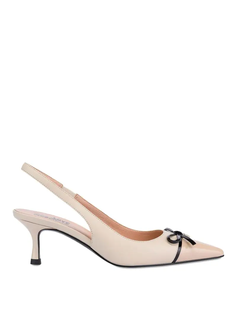 Slingback Rosa Cipria Con Fiocco Beige