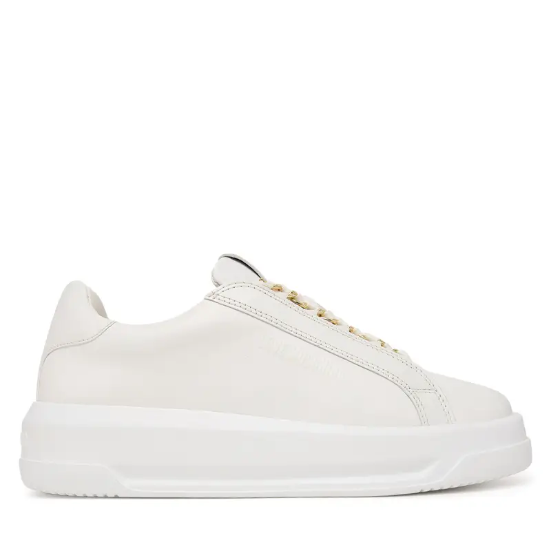 Love Moschino Sneakers Bianche da Donna in Materiale Morbido
