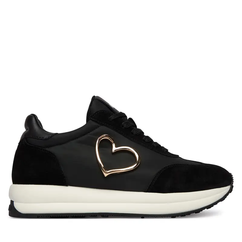 Love Moschino Sneakers nere per Donna con cuore dorato