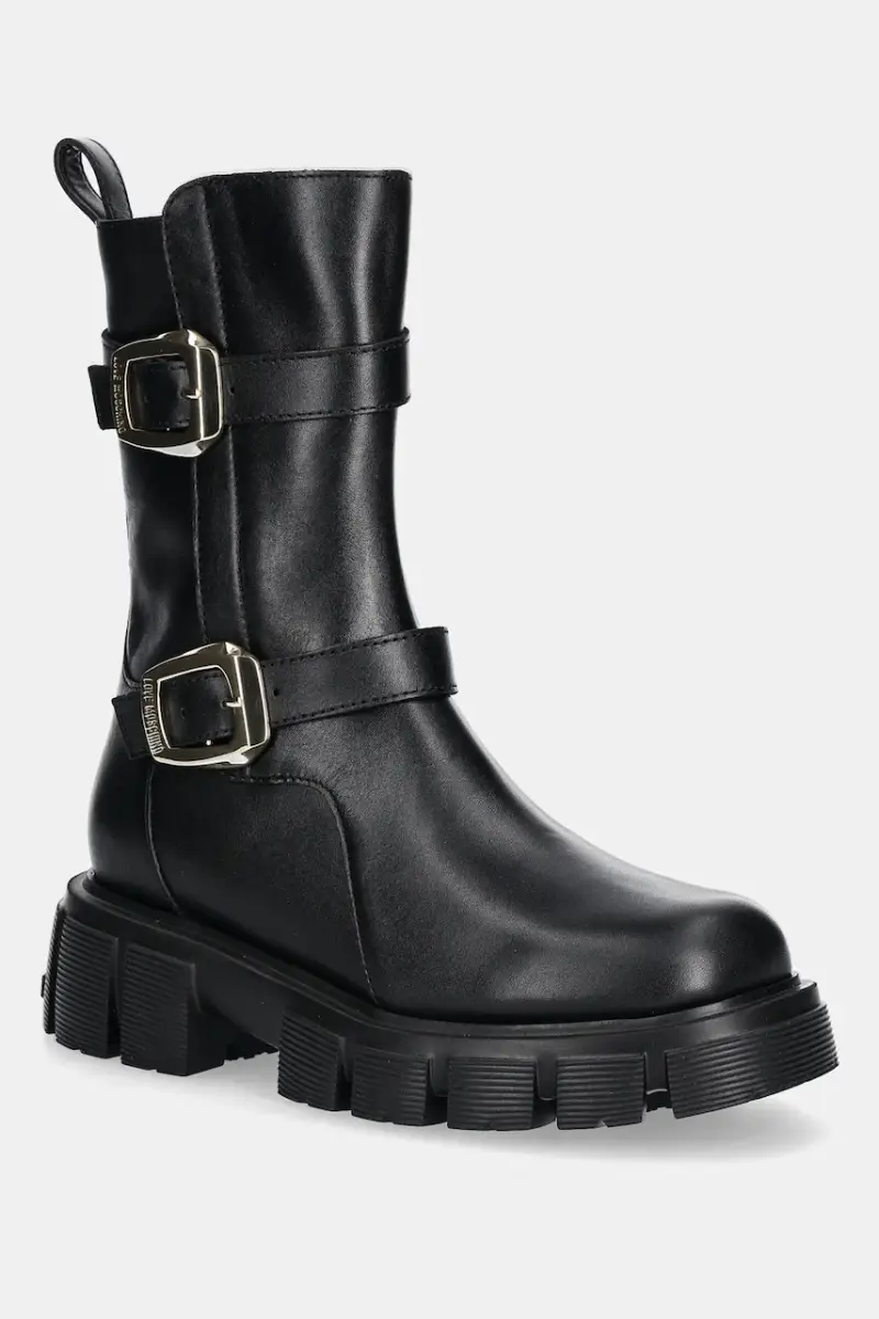 stivaletti alla caviglia in pelle donna colore nero JA24095G1NIA0000