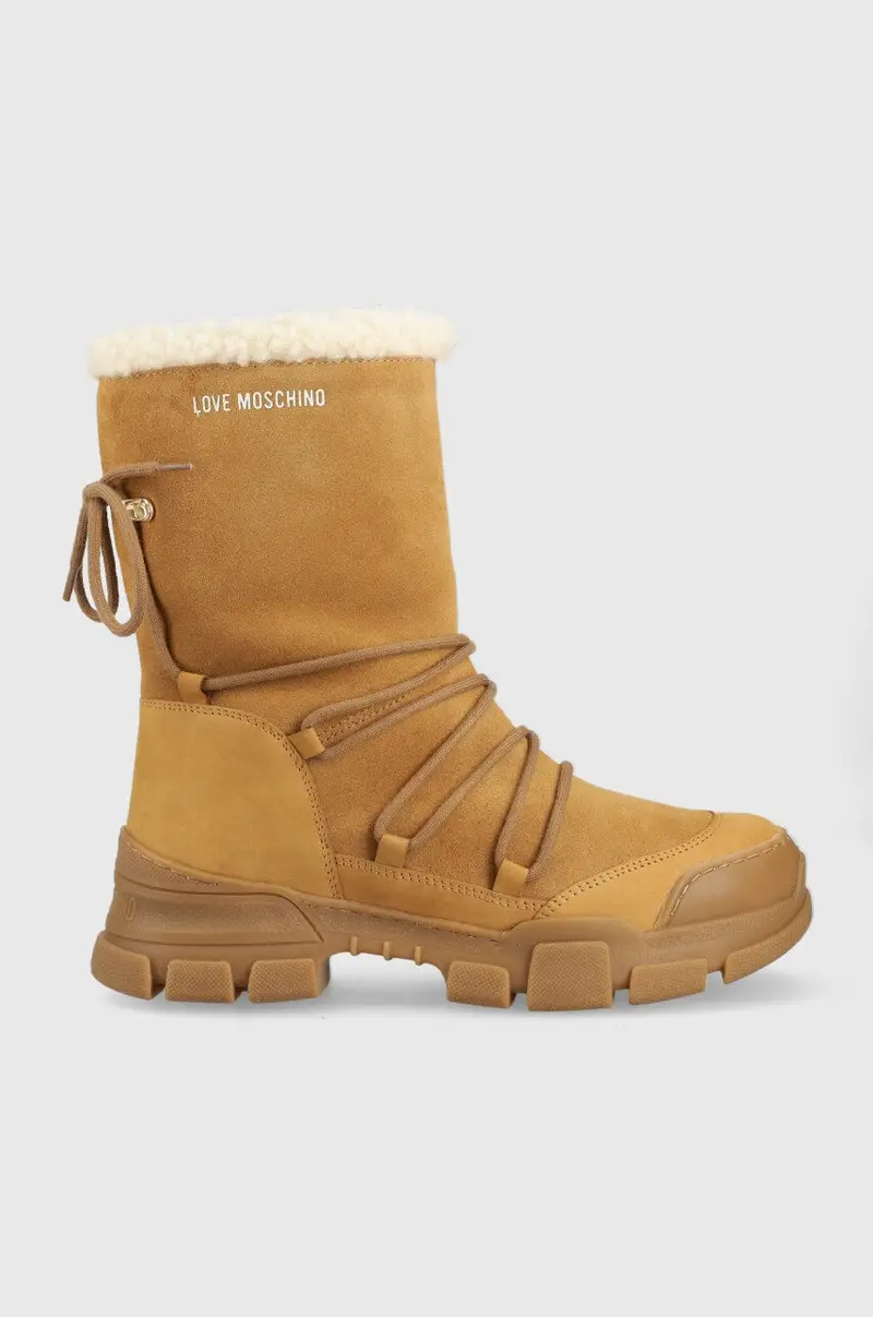 stivali da neve in camoscio Beige