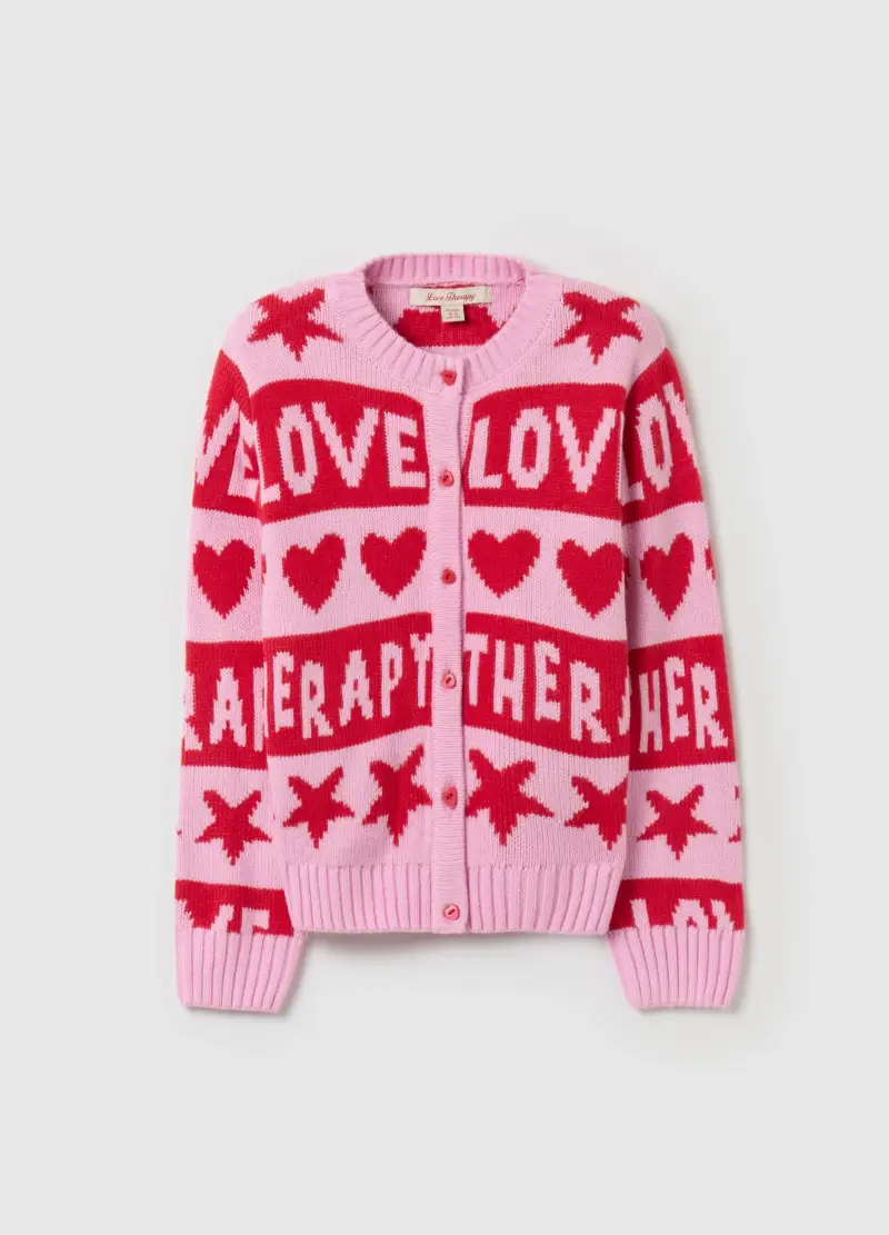 LOVE THERAPY Cardigan Bambina Rosa 3425679