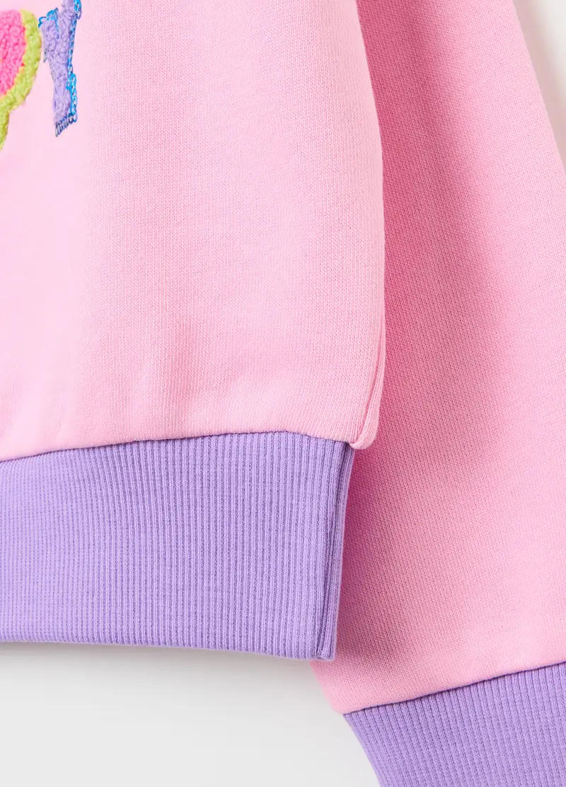 Felpa Con Applicazione Lettering, Bambina, Multicolor miniatura 3