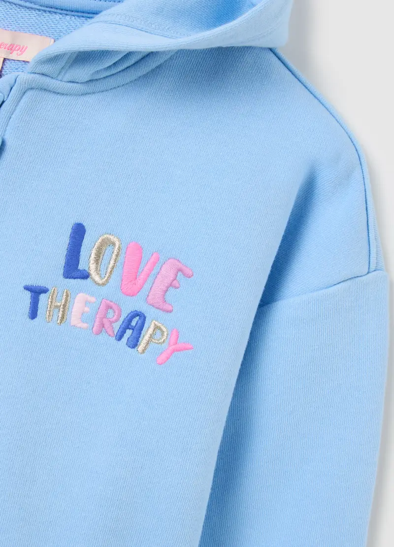 LOVE THERAPY, Felpa Da Bambina In Misto Cotone Azzurra Oversize, Azzurro, Taglia: 3-4 miniatura 3