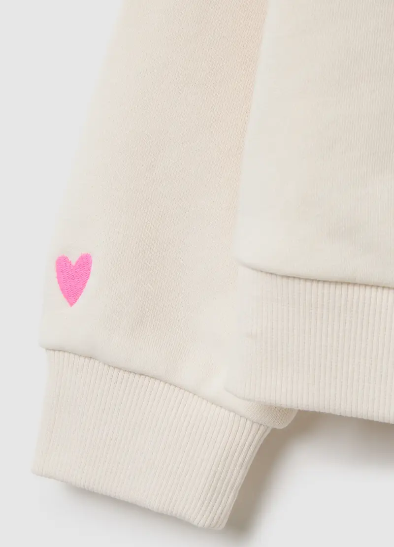 LOVE THERAPY, Felpa Da Bambina In Misto Cotone Beige Regular Fit, Beige, Taglia: 3-4 miniatura 2