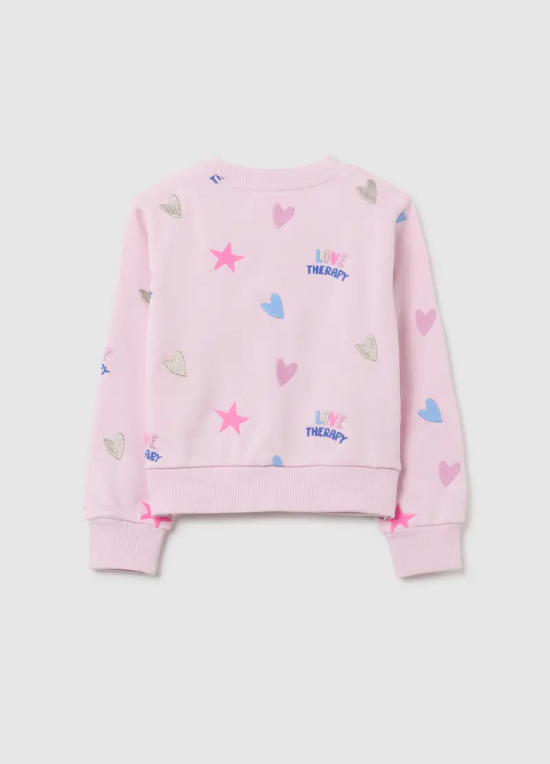 Felpa Da Bambina In Misto Cotone Rosa Regular Fit, Rosa miniatura 2