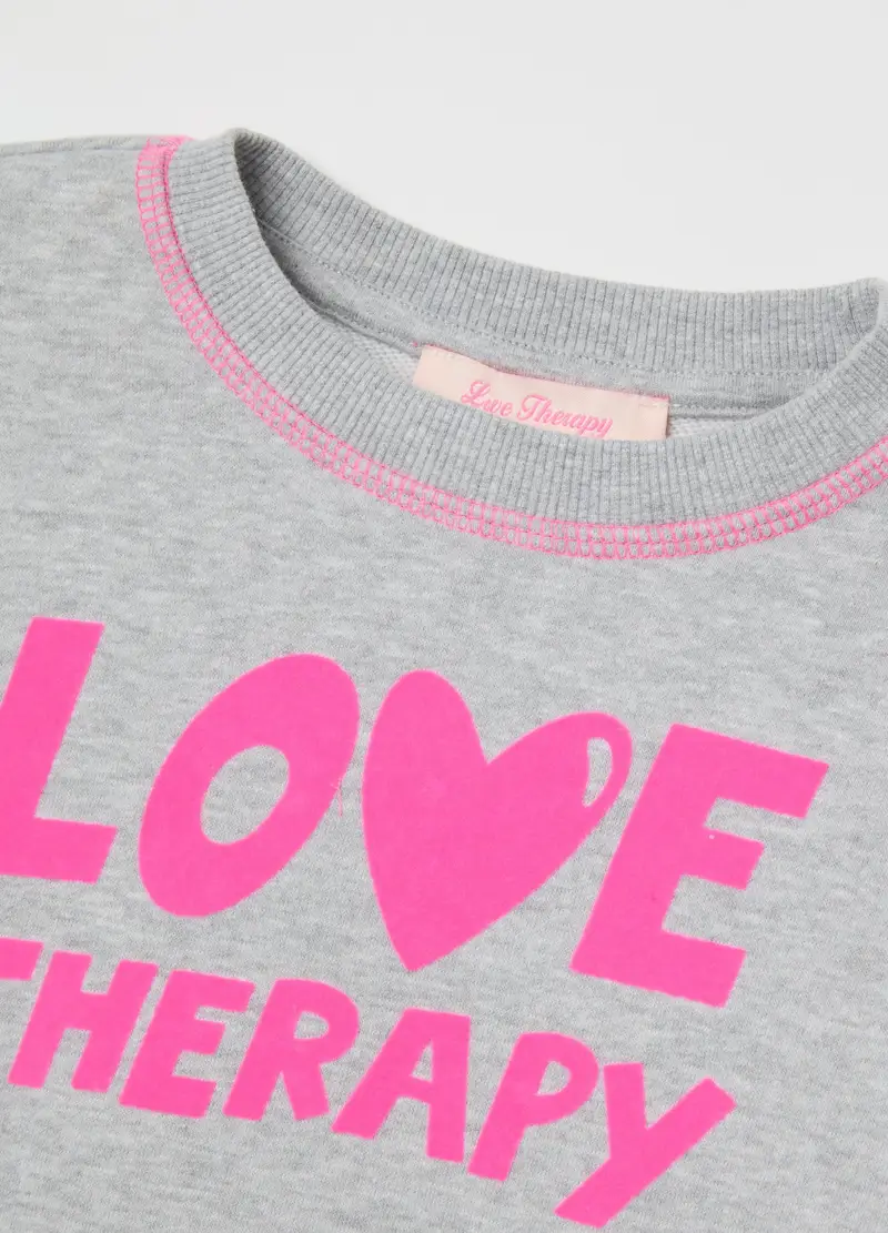 Felpa Grigia Per Bambina, Grigio miniatura 3