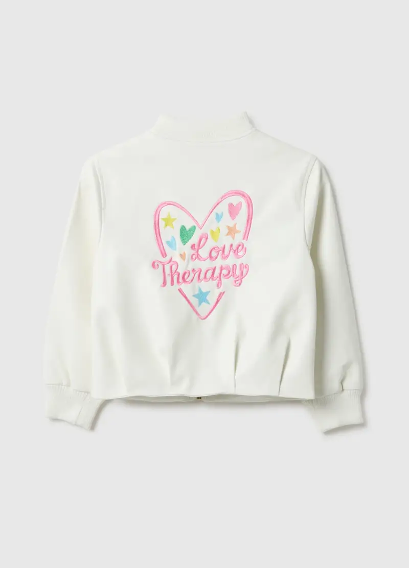 Giacca Bianca Da Bambina Regular Fit Con Ricami, Bianco miniatura 2