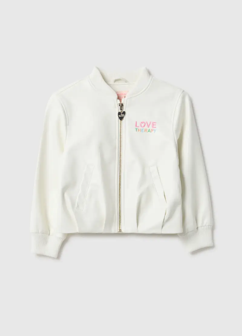 Giacca Bianca Da Bambina Regular Fit Con Ricami, Bianco
