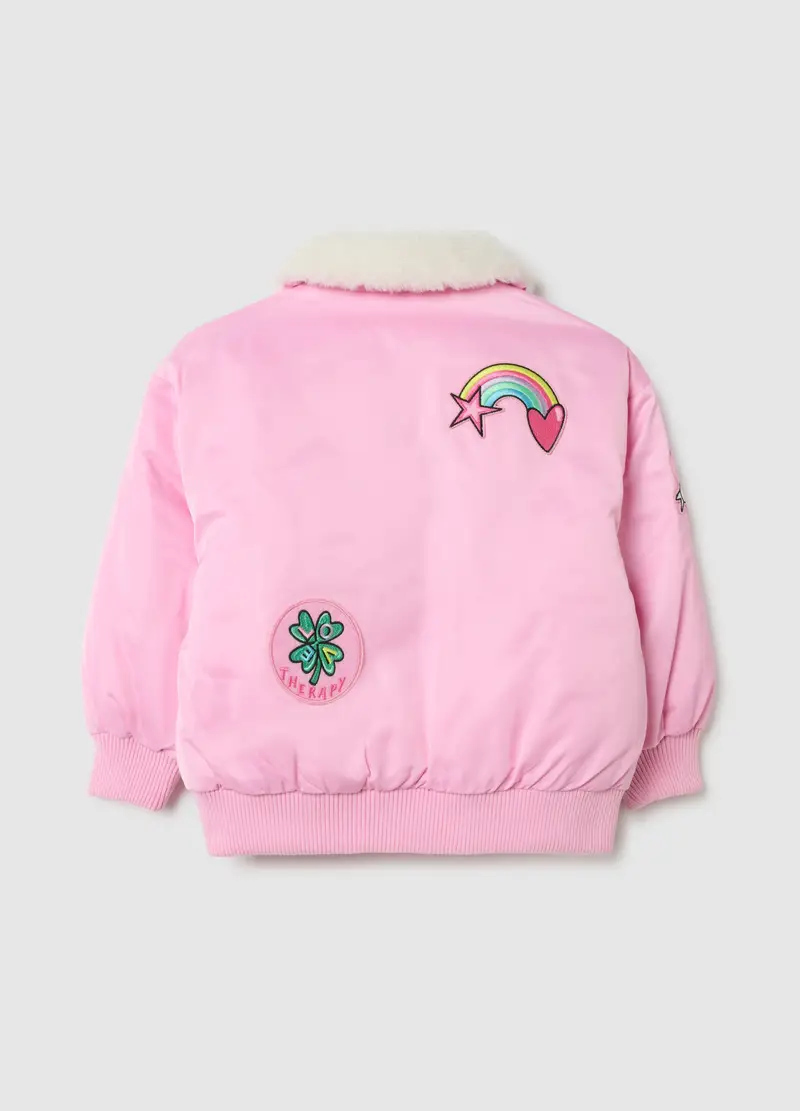 Giacca Bomber Rosa Da Bambina Vestibilità Over, Rosa miniatura 2