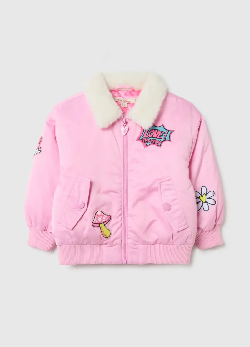 Giacca Bomber Rosa Da Bambina Vestibilità Over, Rosa