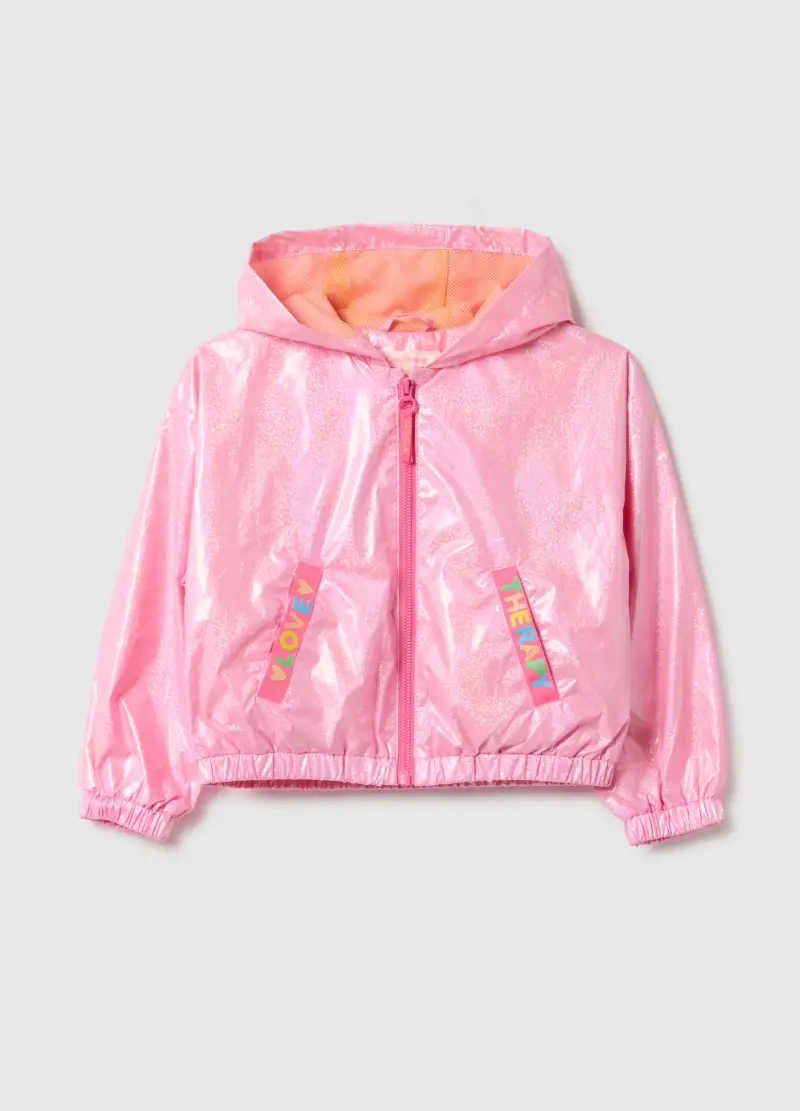 Giacca Glitterata Rosa Con Cappuccio Da Bambina Regular Fit, Rosa