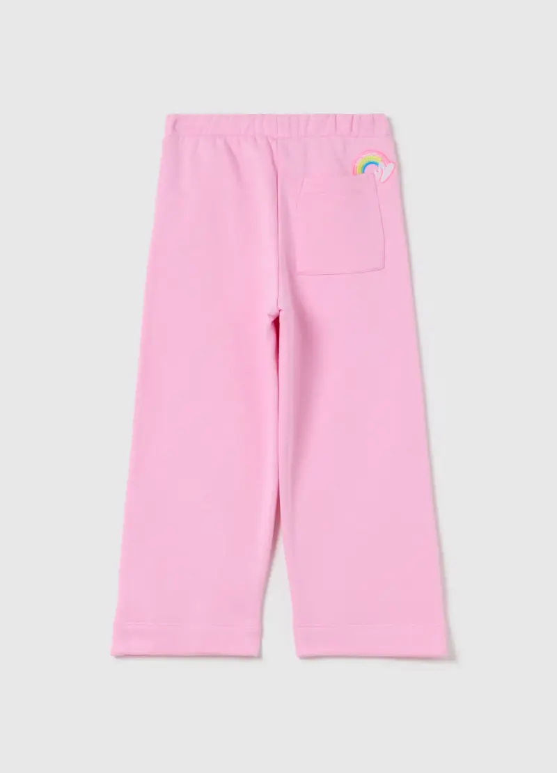 Joggers A Gamba Larga Con Patch, Bambina, Rosa miniatura 2
