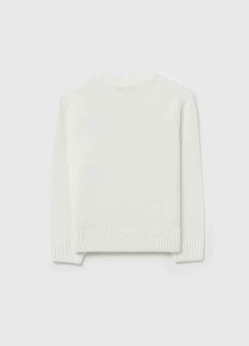 Pullover Con Cuori Di Paillettes E Ricamo, Bambina, Bianco miniatura 2