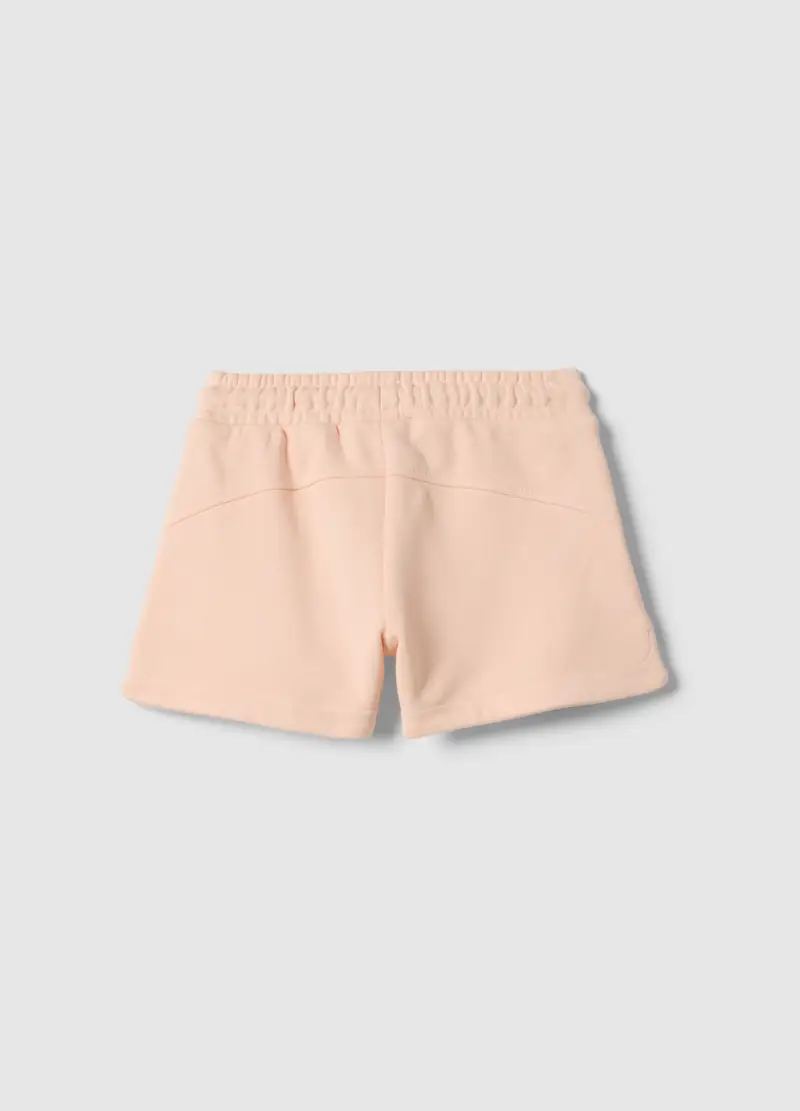 Shorts In Misto Cotone Rosa Da Bambina Regular Fit Con Cuore, Rosa miniatura 2