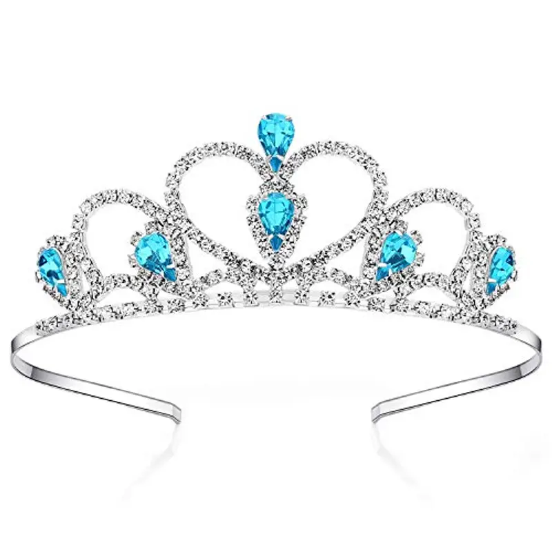 Lovelyshop Blue Gems Strass Diadema per Little Kid Big Kid Prom Compleanno Principessa Corona