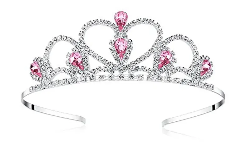 Lovelyshop Gemme Rosa Strass Diadema, Senza Pettine per Piccolo Bambino Grande Kid Ragazza Ballo di Fine Anno