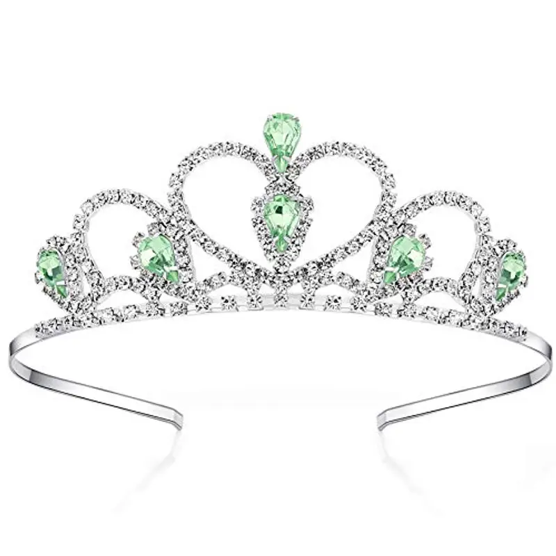 Lovelyshop Green Gems Strass Diadema, Senza Pettine per Little Kid Big Kid Girl Prom Compleanno Princess Party