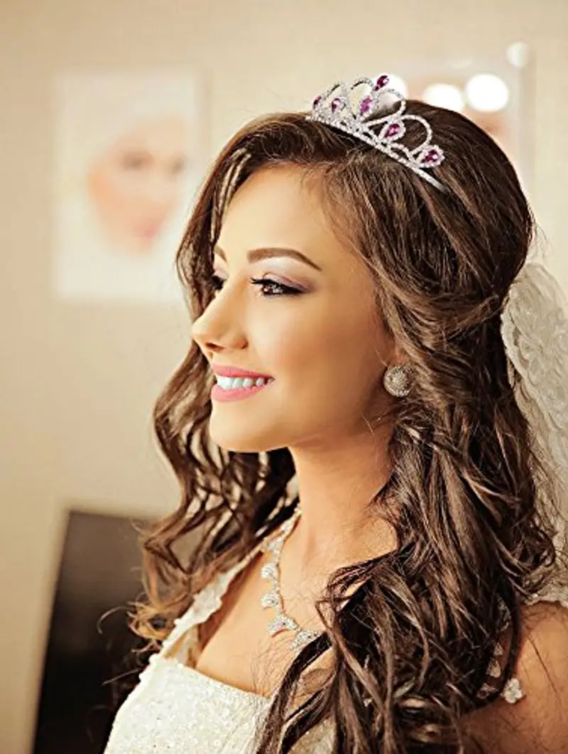 Lovelyshop Purple Gems Rhinestone Tiara with Simplified Package, No Comb for Prom Birthday Prinecess Crown by Lovely miniatura 3