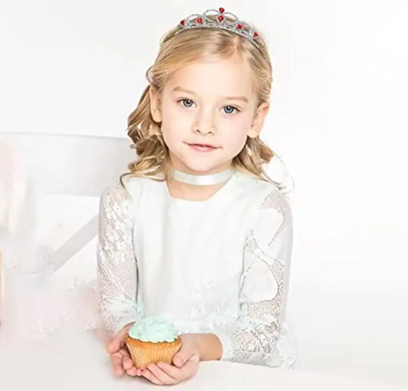 Lovelyshop Red Gems Strass Diadema per Little Kid Big Kid Prom Compleanno Principessa Corona miniatura 2
