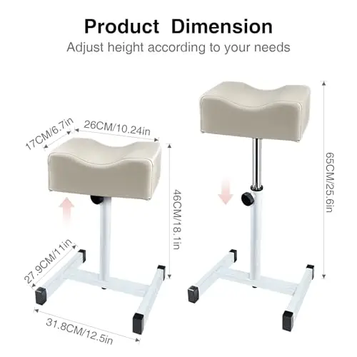 LOVEVLOGY Sgabello per pedicure, per manicure, per la cura dei piedi, regolabile in altezza, per la cura dei piedi, per miniatura 2