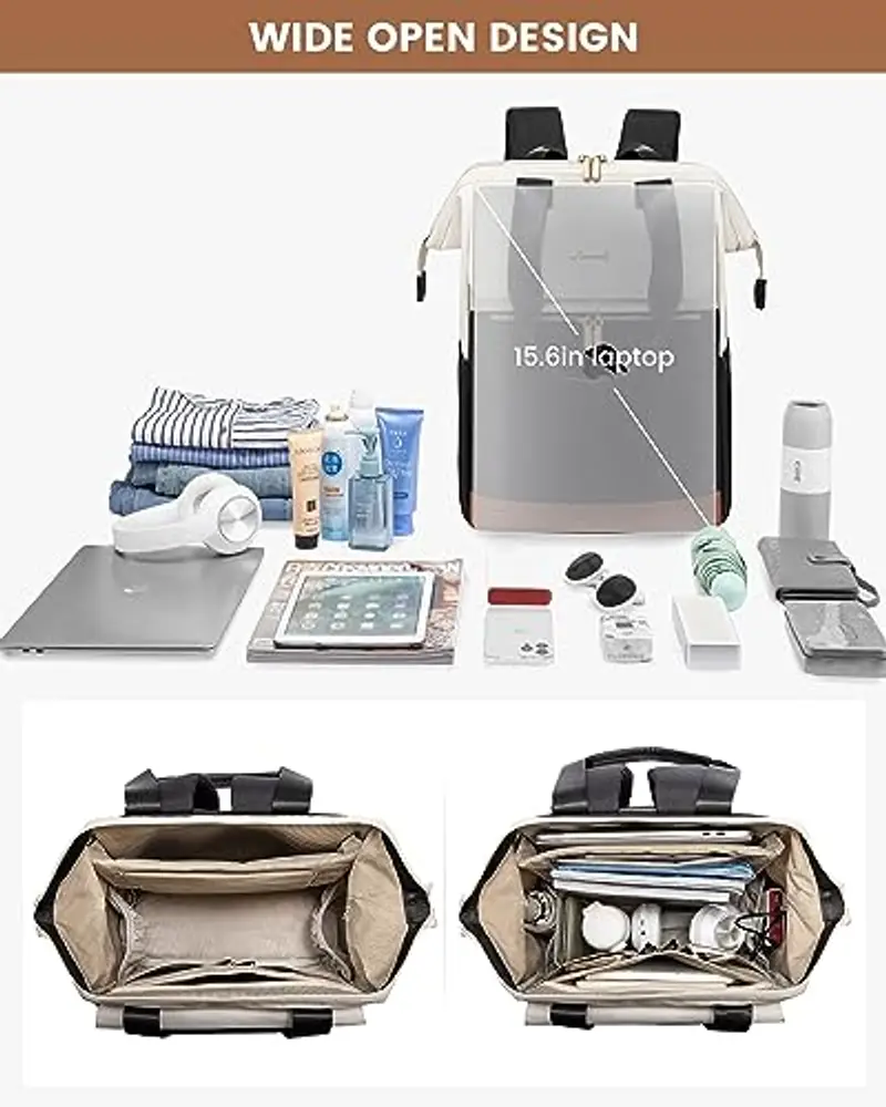 LOVEVOOK 15, 6 Pollici Zaino Porta PC Donna, Zaino Lavoro Antifurto, Zaino da Università Impermeabile, Computer Backpack Capiente per Laptop con Porta USB per Viaggi, Docente, Ufficio, Scuola miniatura 3